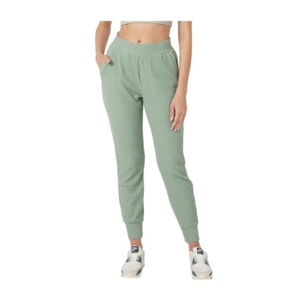 Glyder Valley 7/8 Jogger Pants Sage‎ Green Ribbed Knit Pull-On L